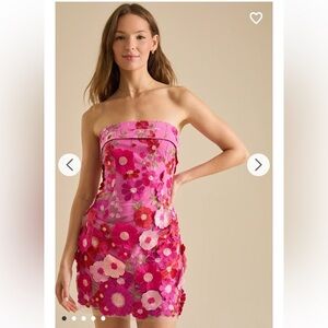 Altar'd State Pink Floral Strapless Mini Dress NWT